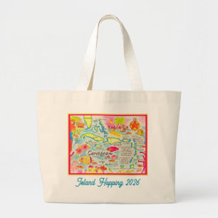 Bolso De Tela Gigante Isla del Caribe Personalizada