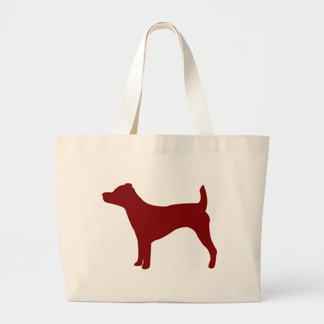 Bolso De Tela Gigante Jack Russell Terrier (rojo) (Frente)