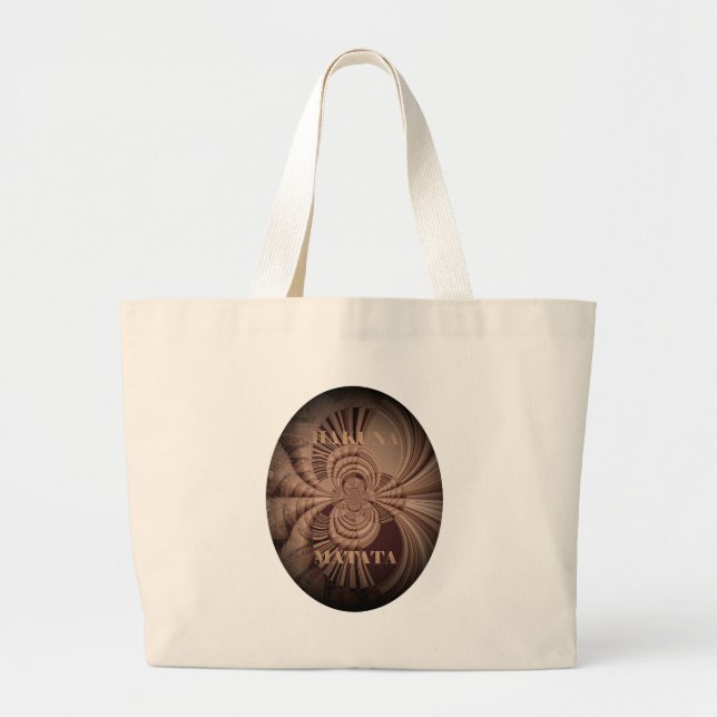 Bolso De Tela Gigante Jambo Hakuna Matata Kenya Giraffe Tejido Safari (Frente)