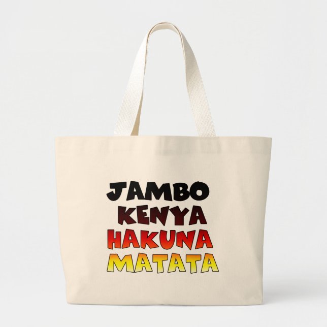 Bolso De Tela Gigante Jambo Kenya Hakuna Matata (Frente)