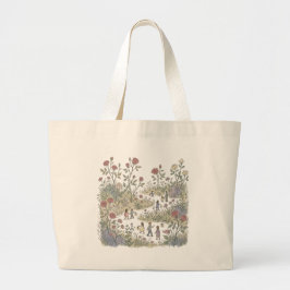 Bolso De Tela Gigante Jardín de Rosas Otoño