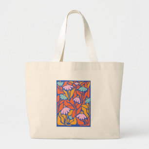 Bolso De Tela Gigante 'Jardín floral abstracto' Arte moderno
