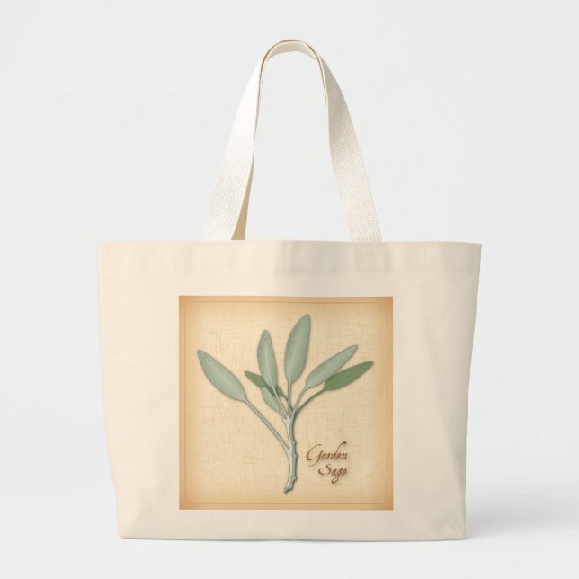 Bolso De Tela Gigante Jardín Sage Herb (Frente)