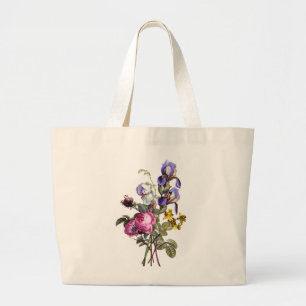 Bolso De Tela Gigante Jean Louis Prevost Cabbage Rosa e Iris Bouquet