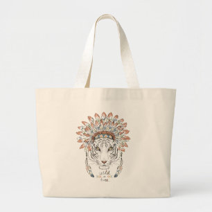 Bolso De Tela Gigante Jefe indio del nativo americano del tigre