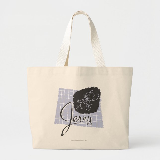 Bolso De Tela Gigante Jerry Black and Blue Script (Frente)