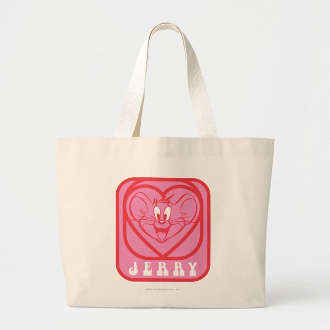 Bolso De Tela Gigante Jerry Pink Hearts (Frente)