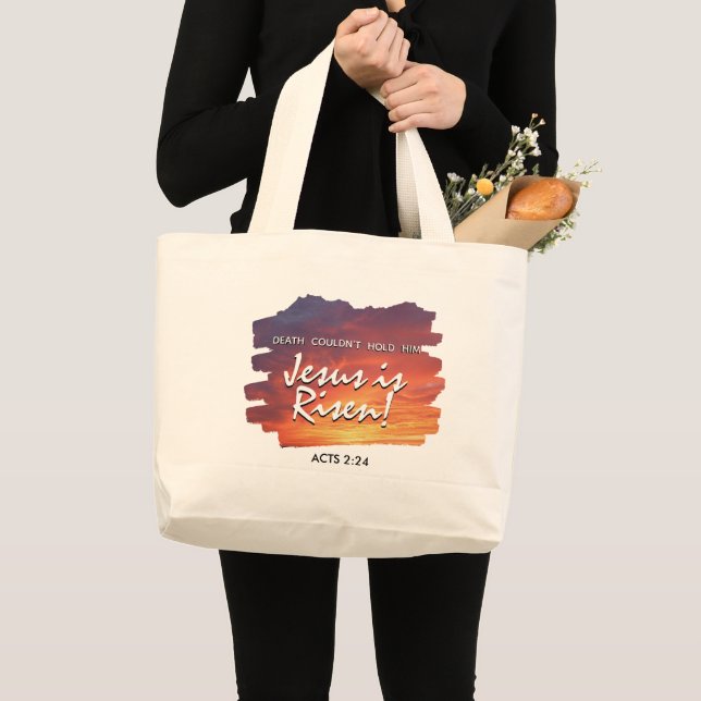 Bolso De Tela Gigante JESUS ES RISEN Sunset Christian Easter (Anverso (producto))