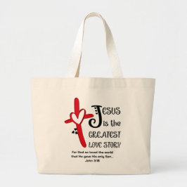 Bolso De Tela Gigante JESUS GREATEST LOVE STORY Christian Easter