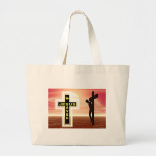 Bolso De Tela Gigante Jesús salva la imagen de crucifixión