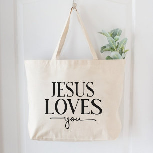 Bolso De Tela Gigante Jesús te ama a las Inspiradoras mujeres cristianas