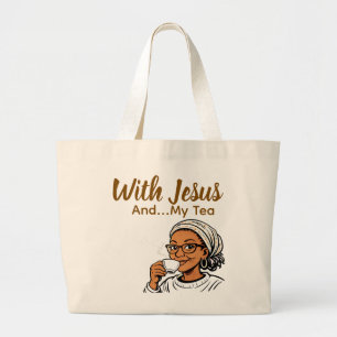 Bolso De Tela Gigante Jesús y mi té