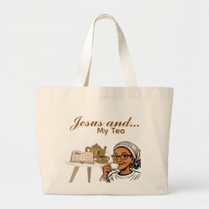 Bolso De Tela Gigante Jesús y mi té
