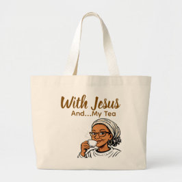Bolso De Tela Gigante Jesús y mi té