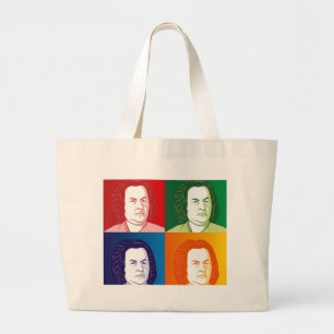 Bolso De Tela Gigante Johann Sebastian Bach en el estilo cartoon
