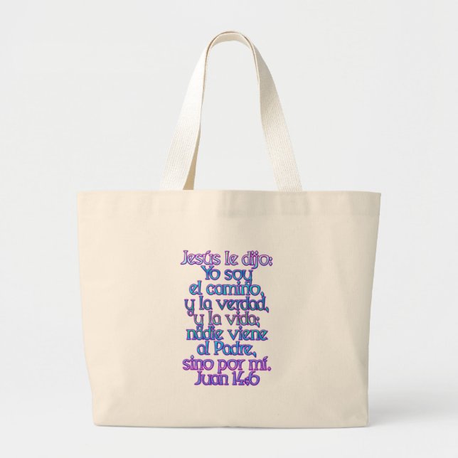 Bolso De Tela Gigante John 14:6 Español (Frente)