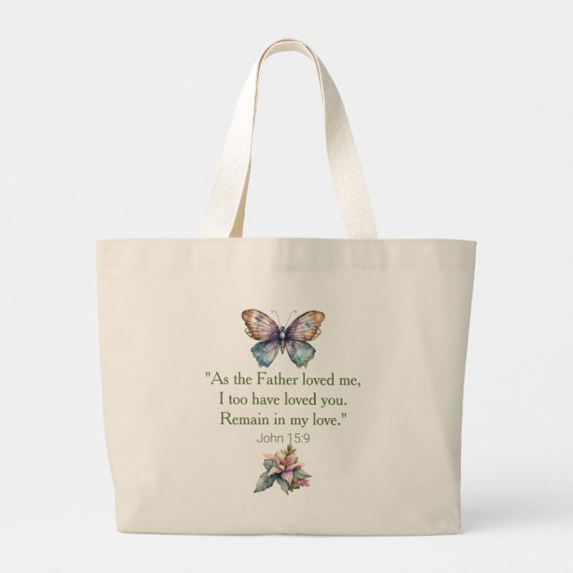 Bolso De Tela Gigante John 15:9 Amar a Dios (Reverso)