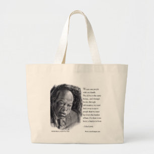 Bolso De Tela Gigante John Lewis & hermoso retrato textual