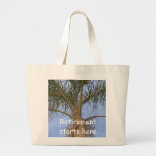 Bolso De Tela Gigante Jubilación diciendo humor en árbol de palmas