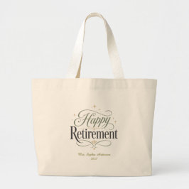 Bolso De Tela Gigante Jubilación Feliz Nombre Personalizado