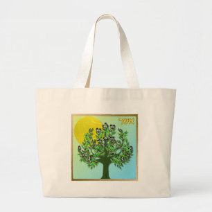 Bolso De Tela Gigante Judaica 12 Tribus Israel Asher