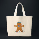 Bolso De Tela Gigante Judaica Hanukkah Gingerbread Man Menorah<br><div class="desc">Está viendo la colección Lee Hiller Designs of Home and Office Decor, Apparel, Gifts and Collectibles. Los diseños incluyen la fotografía Lee Hiller y la colección de arte digital de medios mixtos. Puedes ver su fotografía de la naturaleza en http://HikeOurPlanet.com/ y seguir su blog de senderismo dentro del Parque Nacional...</div>