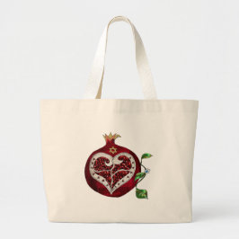 Bolso De Tela Gigante Judaica Pomegranate Heart Hanukkah Rosh Hashanah