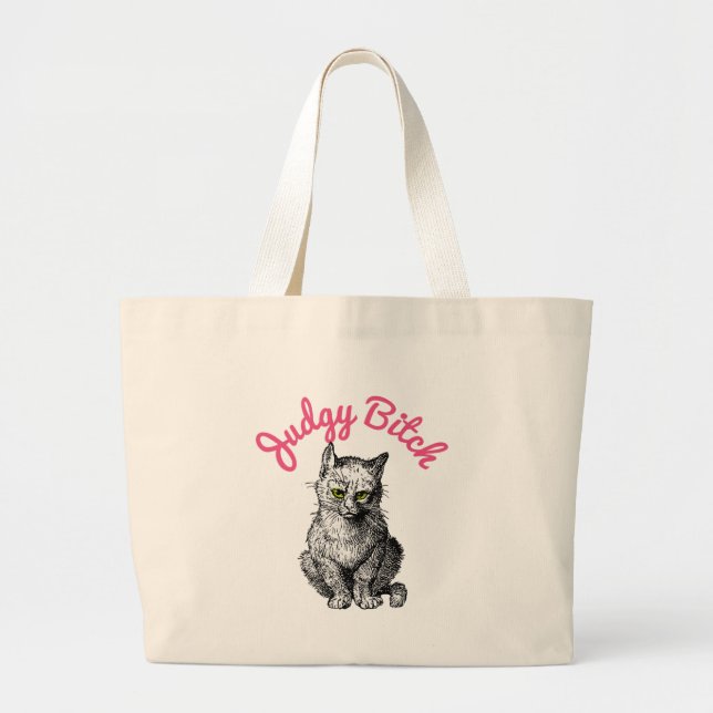 Bolso De Tela Gigante Judgy Kitten (Frente)