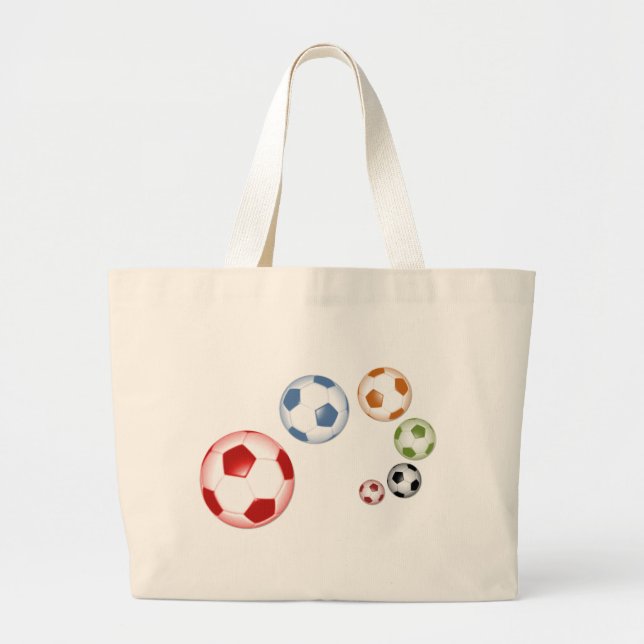 Bolso De Tela Gigante Juego de pelotas de fútbol (Frente)