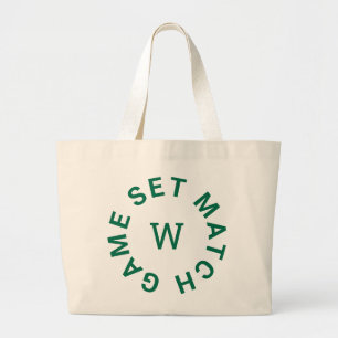 Bolso De Tela Gigante Juego Set Match Monograma Verde de Tenis