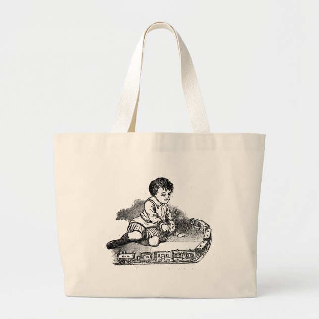 Bolso De Tela Gigante Jugar con el tren (Frente)