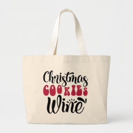 Bolso De Tela Gigante Jumbo Navidades Cookies Wine Tote Bag
