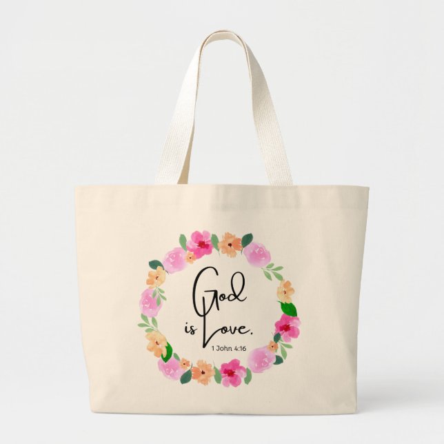 Bolso De Tela Gigante Jumbo Tote Bag God is Love (Frente)