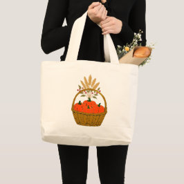 Bolso De Tela Gigante 🛒 **Jumbo Tote Bag Pumpkins & Wheat Basket