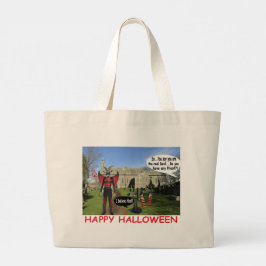 Bolso De Tela Gigante jumbo tote feliz halloween, cabra del diablo