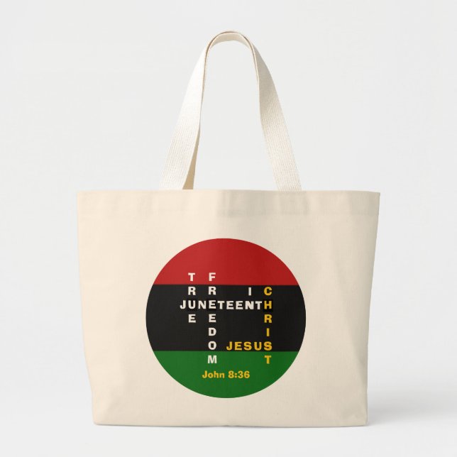 Bolso De Tela Gigante JUNETEENTH Christian Crossword (Frente)