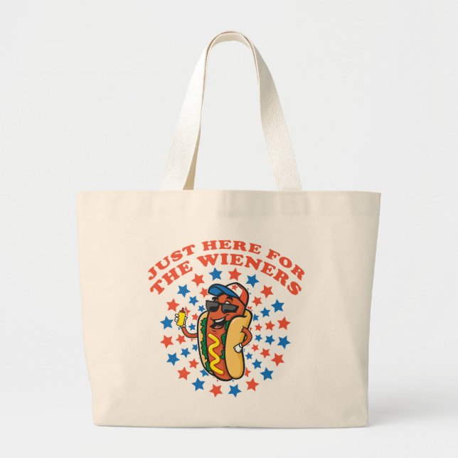 Bolso De Tela Gigante Justo Aquí Para Los Wieners (Frente)