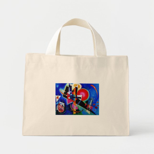 Bolso De Tela Gigante Kandinsky con pintura abstracta azul (Frente)