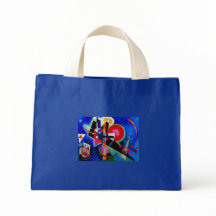 Kandinsky con pintura abstracta azul