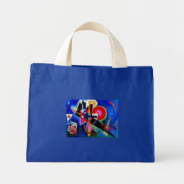 Bolso De Tela Gigante Kandinsky con pintura abstracta azul