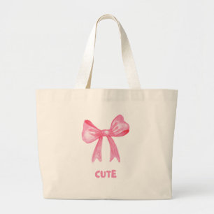 Bolso De Tela Gigante Kawaii Pink Bow Aesthetic Tote Bag