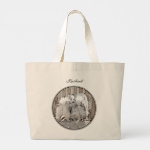 Bolso De Tela Gigante Keeshond Pintando manchas en el arte de los perros