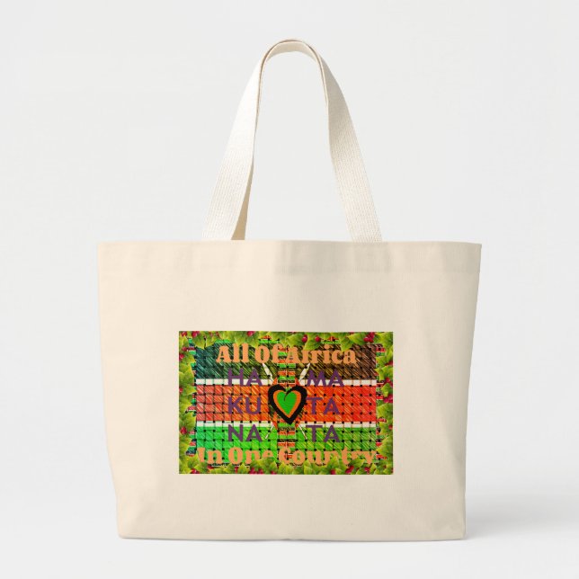 Bolso De Tela Gigante Kenia Hakuna Matata (Frente)