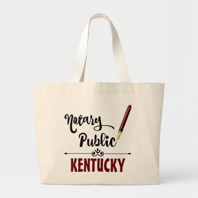 Bolso De Tela Gigante Kentucky Notary Public Ink Pen (Frente)