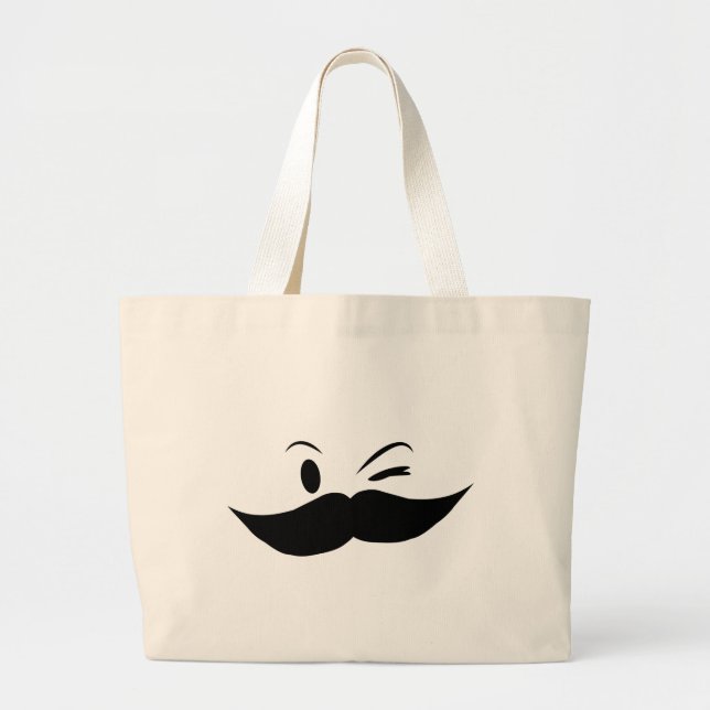 Bolso De Tela Gigante Kinky Mustache (Frente)