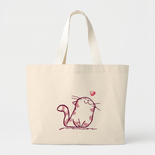 Bolso De Tela Gigante Kitty Love (Frente)