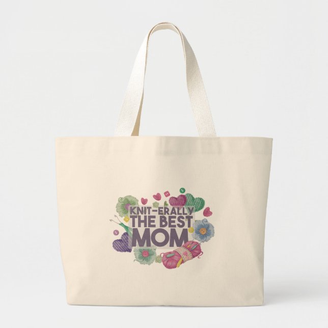 Bolso De Tela Gigante Knit-erally la mejor mamá (Frente)