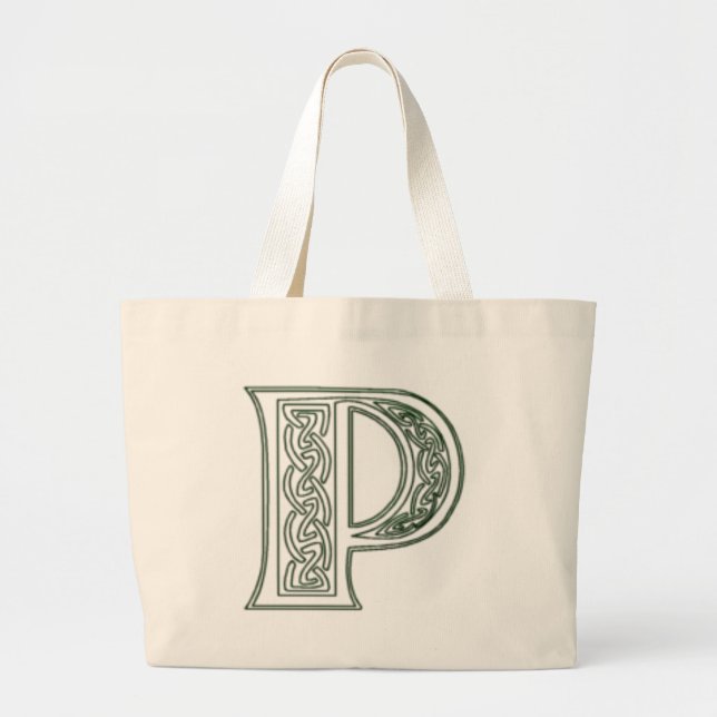 Bolso De Tela Gigante KRW - P - Tote céltico del monograma (Frente)