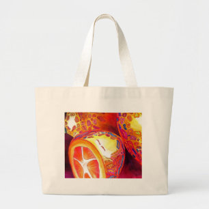 Bolso De Tela Gigante Kumquats naranja cítrico acuarela arte