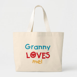 Bolso De Tela Gigante La abuela me ama camisetas y regalos